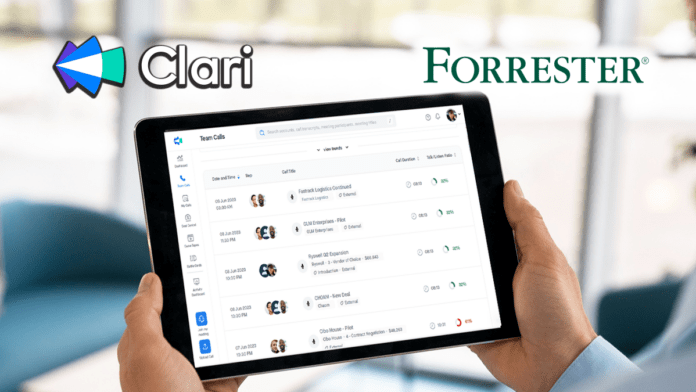 Clari Named Strong Performer in Forrester's Conversation Intelligence For B2B Revenue, Q4 2023